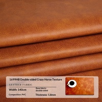 Cuir PVC texturé Crazy Horse double face - Cuir synthétique écologique de 1,8 mm d'épaisseur pour tapis de bureau, tapis de souris et couvre-table