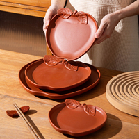 Rustieke handgemaakte klei terracotta borden OEM hotel servies keukengerei snack- en gedroogd fruit borden rustieke aardewerk borden