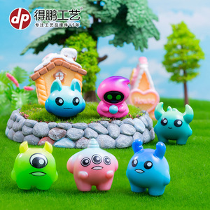 Figuras de Monstruos de Dibujos Animados en Miniatura, Decoraciones de Resina para Escritorio y Coche - Product Image 3