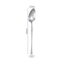 Couteau à steak et fourchette-cuillère à dessert rétro en acier inoxydable 304, motif flocon de neige, manche long et fin, style vintage occidental