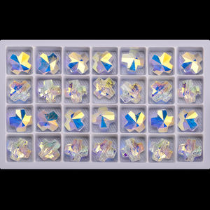 Zhubi 14MM Cruz en forma de colgante cuentas de vidrio para la fabricación de joyas a granel Aurora cuentas de cristal brillante DIY manualidades de Navidad - Product Image 3