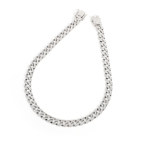 Set Perhiasan Kalung dan Gelang Rantai Cuban Hip Hop 12mm, Lapis Emas, Bertabur Batu Rhinestone Baguette, untuk Pria dan Wanita