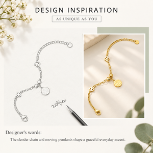 Pulsera de Cadena Dorada con Dijes de Disco y Barra, Acero Inoxidable, Baño de Oro de 24K al Vacío - Product Image 4
