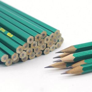 Lot de crayons hexagonaux verts HB en bois de haute qualité pour fournitures scolaires et de bureau – Le moins cher - Product Image 2