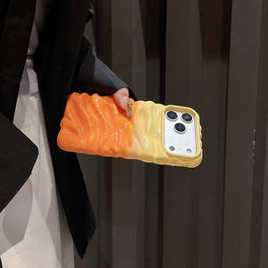 Suitable for iPhone 16 Pro Max case, high-end 3D personalized color-blocking pleated large window shockproof <b>phone</b> case - Product Image 6