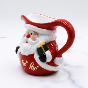Pot <span class=keywords><strong>de</strong></span> lait naturel en céramique, étiquette peinte à la main, décalcomanie <span class=keywords><strong>de</strong></span> noël noël, noël, créateur - Product Image 2