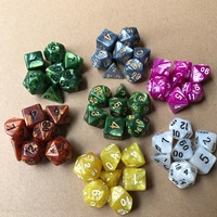 Ensemble de dés de couple à motif de perles acryliques de 7 pièces à plusieurs faces Dragon Eye D & D Polyhedral Prtg Running Group Dice