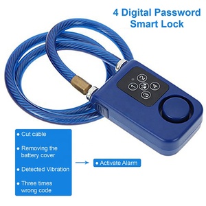 Candado con contraseña digital para bicicleta, alarma de movilidad sin llave, a prueba de agua, 4 dígitos, candado con <span class=keywords><strong>cable</strong></span> digital remoto - Product Image 5