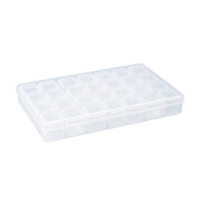 Caja organizadora de joyas transparente, estuche de almacenamiento con 28 56 compartimentos y tapa para pendientes, anillos, collares, soporte para accesorios de escritorio - Product Image 4