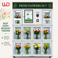 Distributeur automatique de fleurs fraîches réfrigéré à 10 portes avec écran tactile de 18,5 pouces et options de paiement multiples