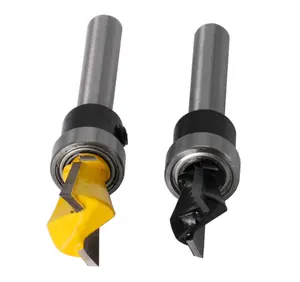 Broca de enrutador de cola de Milano con vástago de 1/4 pulgadas, 1 unidad, con rodamiento para carpintería, 1 unidad - Product Image 1