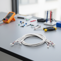 موصل JST XH أبيض بخطوة 2.54 مم مع عازل PVC أبيض 24AWG، سلك توصيل ثنائي الأطراف للإضاءة LED والمستشعرات والأجهزة الصغيرة