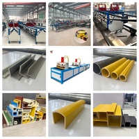 Ligne de production de pultrusion FRP à économie d'énergie, équipement d'extrusion automatique de tuyaux en fibre de verre avec coupeur volant en ligne