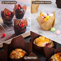 Paquet de dessert sulfurisé emballages de cupcakes doublures de tulipes gobelet en papier jetable muffins en papier étuis à cupcakes