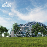 5m 20m Préfabriqué Autonome Cadre En Aluminium Verre Incurvé Solaires Maisons 4 Saisons Dôme Sunroom À Vendre