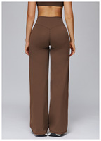 Pantalon de sport ample à taille haute, anti-transpiration, coupe large et évasée, pour activités de plein air et fitness