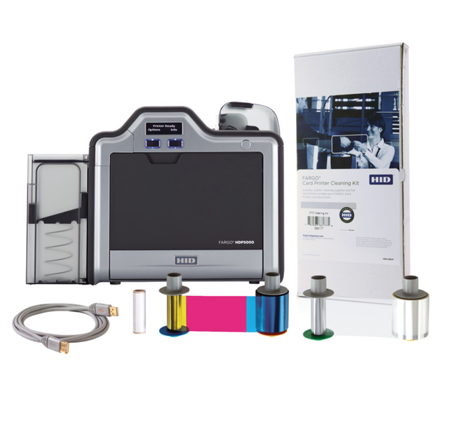Fargo HDP5000 ID PVC Holographic UV Card Printer Retransfer Single and Double Side Printer Card Machine Identity Card Printer