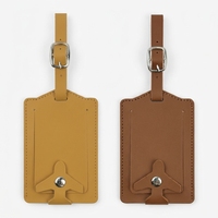 Étiquette de bagage en cuir PU avec bande d'information anti-perte et anti-fuite et carte en cuir pour carte d'embarquement