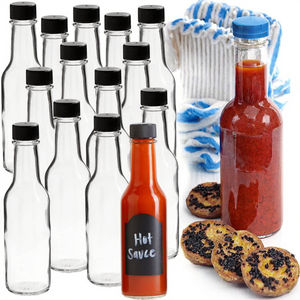 Taller Clear Small Beverage Canning Woozy Bottles Tomate Ketchup Bouteilles <span class=keywords><strong>en</strong></span> <span class=keywords><strong>verre</strong></span> Porte-bouchon à vis Couvercle <span class=keywords><strong>Sauce</strong></span> piquante 75ml 150ml 250ml - Product Image 6