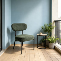 Chaise de salle à manger en tissu moderne minimaliste italienne, chaise d'appoint rembourrée épaisse pour la salle à manger à domicile