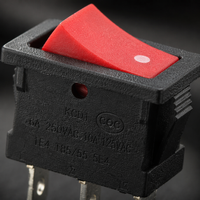 Interrupteur à bascule SUDA KCD1-102N 6A 250VAC SPDT 3 broches, actionneur rouge, certifié CE CQC, IP40, 10000 cycles, durable, en plastique et cuivre
