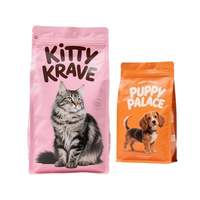 Sachets refermables personnalisés avec logo, en PET gaufré de qualité alimentaire, pour l'emballage d'aliments pour chiens et chats