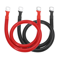 Câble de soudage robuste 4/0 AWG 120 mm OFC PVC 600 V avec bornes annulaires 3/8 po, rouge et noir, pour machine de soudage industrielle, câble de masse d'alimentation