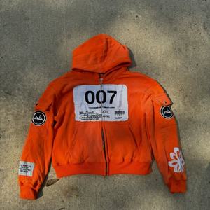 Sudadera con Capucha Personalizada de Estilo Vintage, 100% Algodón, con Apliques Bordados y Diseño Desgastado para Hombre - Product Image 6