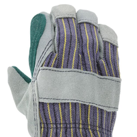 Sarung Tangan Las Kulit dengan Pelindung Telapak Tangan dari Benang Aramid Tahan Api CE EN388 4133, Dilengkapi Perlindungan Terhadap Percikan Logam Cair