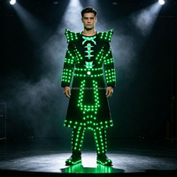 Costume d'armure de guerrier pour homme, robe lumineuse complète personnalisée pour scène, danse, boîte de nuit, rave, fête, festival, performance