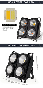 ไฟ LED <span class=keywords><strong>Blinder</strong></span> 4 ดวง กำลังไฟ 4x100w สำหรับงานปาร์ตี้ โชว์ และโรงละคร ลดราคาพิเศษ - Product Image 6