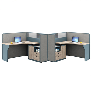 L hình hiện đại dưới ngăn kéo Laminate mở rộng phân vùng công nghiệp cong góc văn phòng bàn văn phòng cabin phân vùng - Product Image 6