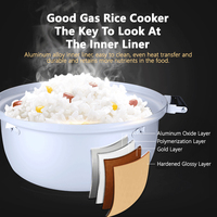 Cuisinière à riz au gaz à prix d'usine, 15 litres, avec cuve intérieure en aluminium moulé pour 70 à 80 personnes, cuisinière à riz au gaz commerciale