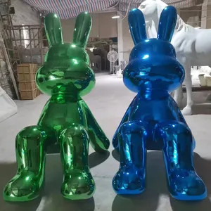 Escultura <span class=keywords><strong>de</strong></span> <span class=keywords><strong>Conejo</strong></span> <span class=keywords><strong>de</strong></span> Fibra <span class=keywords><strong>de</strong></span> Vidrio para Decoración <span class=keywords><strong>del</strong></span> Hogar, Diseño <span class=keywords><strong>de</strong></span> <span class=keywords><strong>Conejo</strong></span> Sentado Pensando, Estilo Dibujos Animados, <span class=keywords><strong>2022</strong></span> - Product Image 4