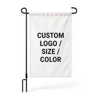Drapeau de jardin personnalisé, personnalisation du motif, impression numérique, couleurs vives, forme rectangulaire, polyester, lavable, résistant à l'usure