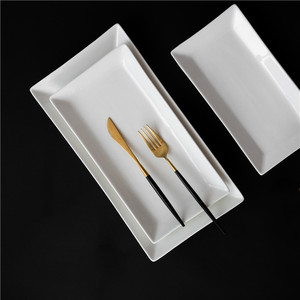 Assiettes rectangulaires modernes pour mariage, hôtel, restaurant, dîner, vente en gros, vaisselle, <span class=keywords><strong>assiette</strong></span> en porcelaine blanche - Product Image 6