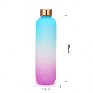 Bouteille d'eau en plastique sans BPA grande capacité, vente en gros d'usine, avec échelle de temps personnalisée, pour fitness et cyclisme, avec logo - Product Image 4