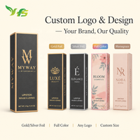 Boîte à rouge à lèvres cosmétique personnalisée, boîte de luxe en papier doré, gloss à lèvres, produits de soin des ongles, boîte d'emballage pour vernis à ongles, impression avec logo personnalisé