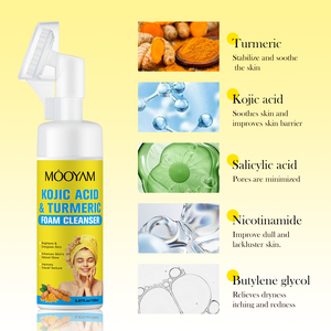 Crema Limpiadora Facial Orgánica de Cúrcuma y Ácido Kójico de Marca Privada OEM, Limpieza Profunda, Control de Grasa, Sin Espuma Agresiva - Product Image 5