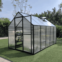 Serre en aluminium PC de 4 mm pour jardin, serre extérieure en verre avec structure métallique, serre de jardin