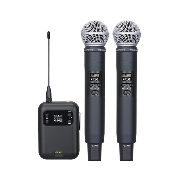 Professional Wireless Universal Microphone 2-channel Handheld Recording Studio Karaoke Microphone