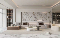 Vente directe usine : Panneau mural moderne en PVC à revêtement UV, motif floral, aspect marbre, pour salle de bain et usage commercial