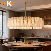 Lustre suspendu VEKO Classic en albâtre avec LED, hauteur réglable, éclairage intérieur, 110V 220V, commande par interrupteur
