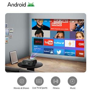 Vente directe de la marque AUN AKEY9S 1080P 1000ANSI Mise au point automatique Écran LCD 5,7 pouces 2,4G/5G WIFI Affichage Android Projecteur intelligent sans fil mondial - Product Image 6