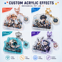 Porte-clés en acrylique personnalisé CNAWO avec surface en époxy transparente, faible MOQ, production sur mesure pour les marchandises d'artistes