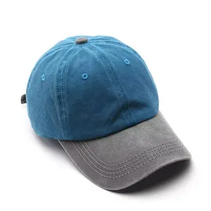 Nueva moda 6 paneles suave en blanco desgastado lavado Denim algodón papá gorra de béisbol