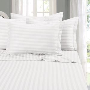 Parure de draps élégante et confortable, la plus douce et la plus douillette, qualité hôtelière, luxueuse, résistante aux plis, à rayures damassées - Product Image 1
