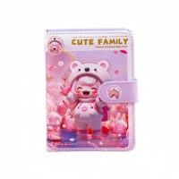 Étudiant rose Kawaii dessin animé livre enfants couverture rigide en cuir PU Journal aimant mignon cahier pour filles emballage personnalisé ZHE