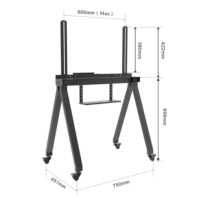 Meuble TV mobile moderne en vente chaude, support de chariot pour téléviseur LCD sur roulettes, chariot TV robuste pour écrans de 37 à 75 pouces