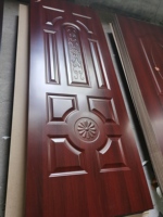 Porte en MDF finition style chinois, panneau coupe-vent intérieur en placage de bois, moustiquaire en acier inoxydable, garantie 5 ans pour chambre à coucher